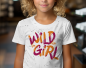 Preview: Bügelbild - " Wild Girl - STREIFEN Pink/Orange " Größe nach Auswahl